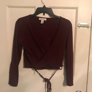 Forever 21 maroon cropped sweater size small